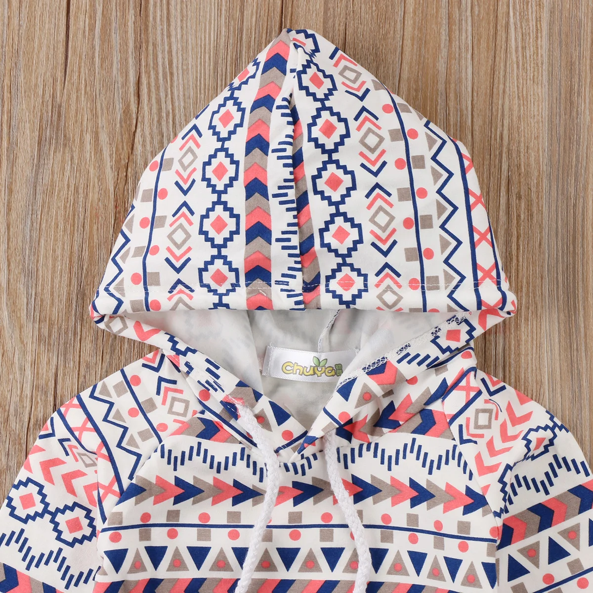 Newborn Baby Boys Girls Toddler Hooded Bodysuit Infant Warm Long Sleeve Geometric Jumpsuit Clothes | Детская одежда и обувь