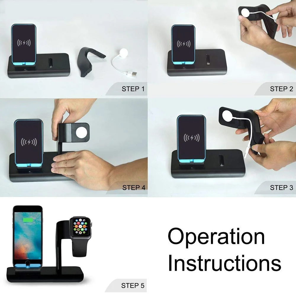 Беспроводное зарядное устройство FDGAO для Apple Watch подставка 2 в 1 iPhone 11 Pro XS XR X 8
