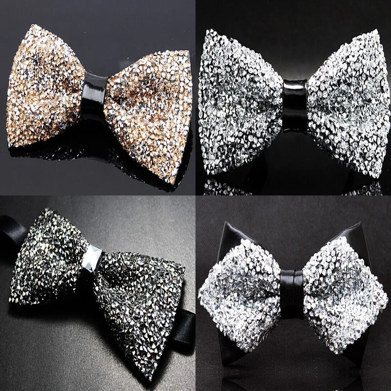 Men Fashion Bow Tie Refined Luxury Nightclub Super Diamond Wedding Shinning Rhinestones T1611 | Аксессуары для одежды