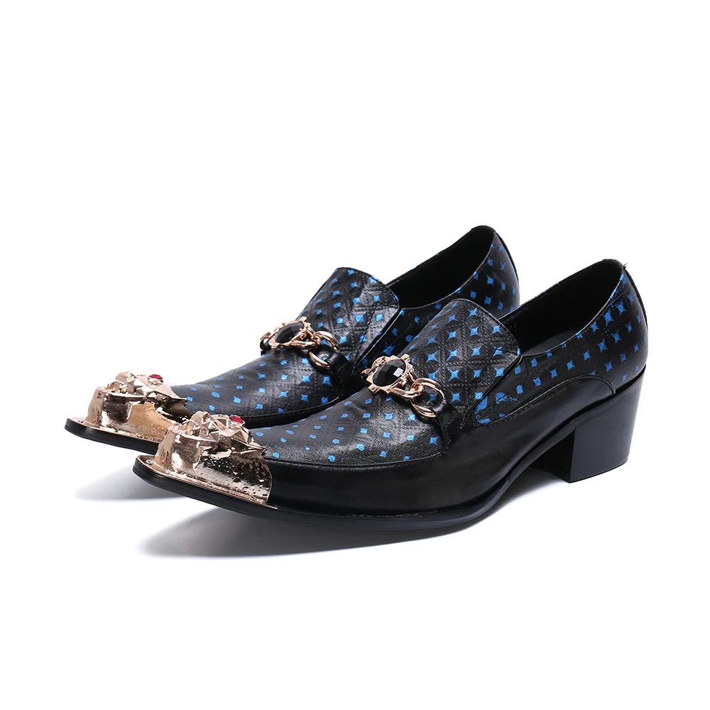 Мужские летние туфли дышащие с железным носком на среднем каблуке | Обувь