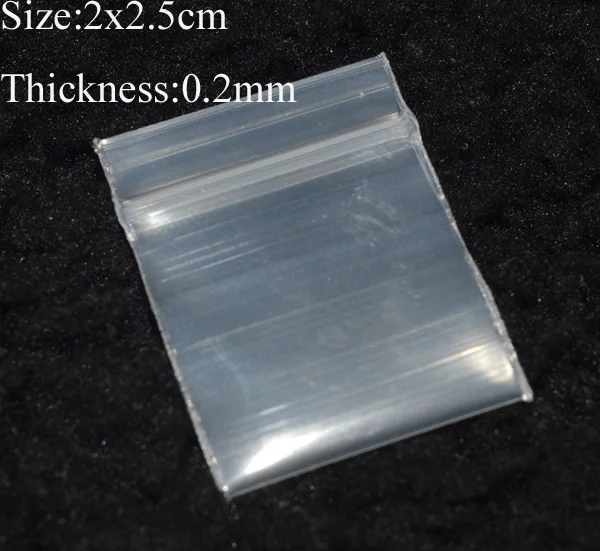 

2x2,5 см 0,8 ''x 1'' 1000 шт./лот, прозрачный пластиковый пакет с замком-молнией, маленький размер, упаковка для самостоятельного запечатывания, полиэтиленовый пакет, бесплатная доставка