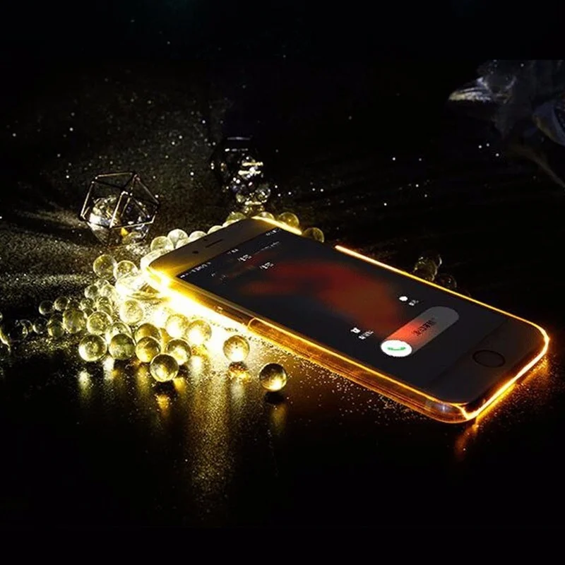 2017 Роскошный Новый Мягкий ТПУ СВЕТОДИОДНОЙ Вспышкой Света До Напомнить Входящий