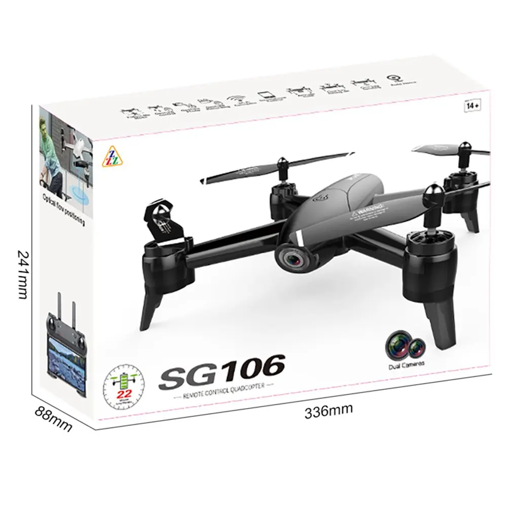 SG106 Радиоуправляемый Дрон 720P камера FPV WiFi оптический поток в реальном времени воздушный видео RC Квадрокоптер самолет Дрон камера