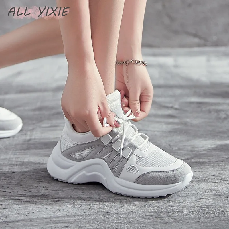 Женские кроссовки на плоской подошве ALL YIXIE Белые Повседневные платформе со