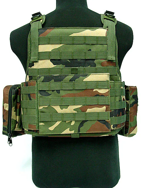 Тактический USMC MOD Molle штурмовая пластина Перевозчик боевой жилет Лесной Камуфляж