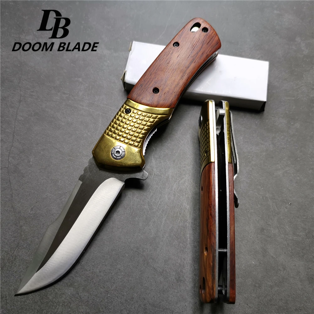 216 см(8,5 ') 58HRC красная деревянная ручка 440C лезвие тактические походные боевые EDC Прямые ножи инструменты для выживания карманные инструменты