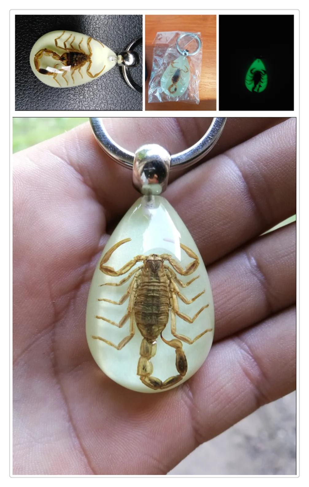Автомобильные аксессуары световой насекомых брелок из эпоксидной смолы Пинцет