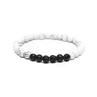 1pcs Volcanic Lava Stone Essential Oil Diffuser Bracelets Healing Balance Yoga Dalmatian Jasperstone Bracelet For Men Women | Украшения и