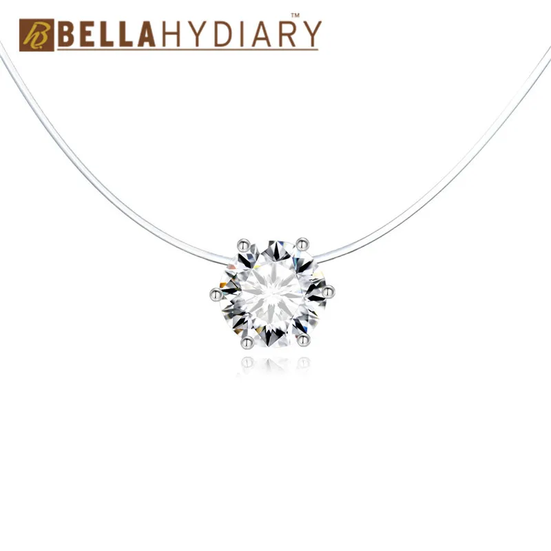 Ожерелье из прозрачной лески Bijoux серебряные невидимые ожерелья цепочки подвески