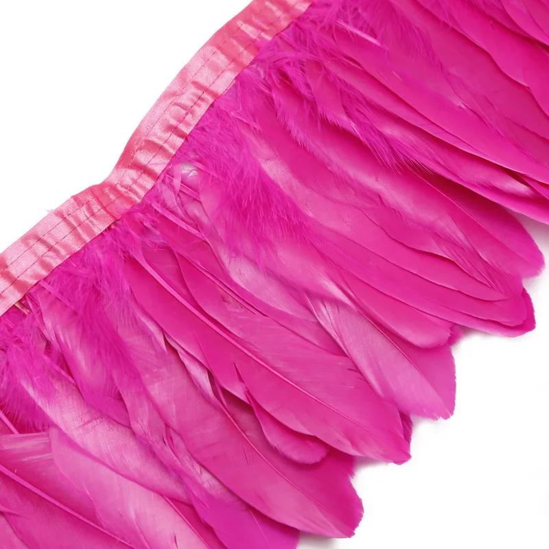 Разноцветные Ленты Из гусиных перьев 2 м/лот окрашенные ленты из 15 20 см