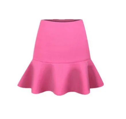 

2015 Spring Summer Famous Brand Mini Skirts All match Candy color package hip fishtail flounced women slim trumpet skirt