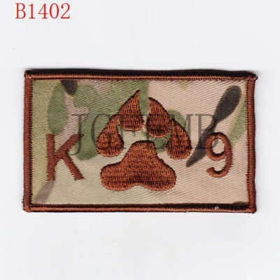 K9 собачья лапа Боевая Тактическая Военная вышитая нашивка - Цвет: PB1402