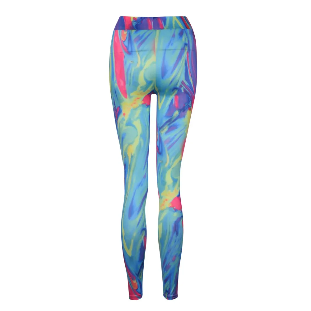 Модные леггинсы для фитнеса с градиентом разноцветные обтягивающие дышащие