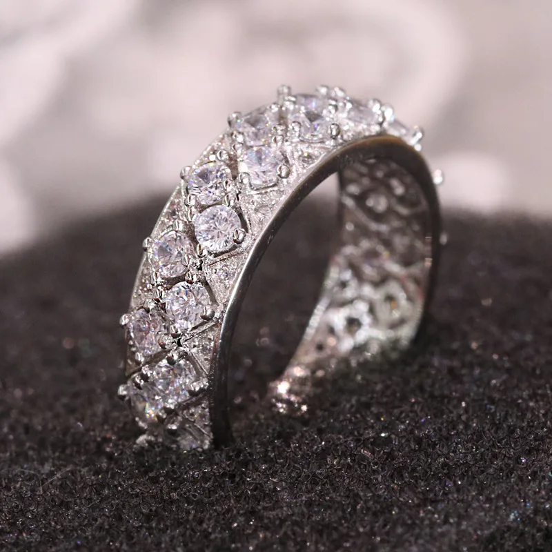 Женское кольцо из серебра 100% пробы с фианитом|Кольца для помолвки| |