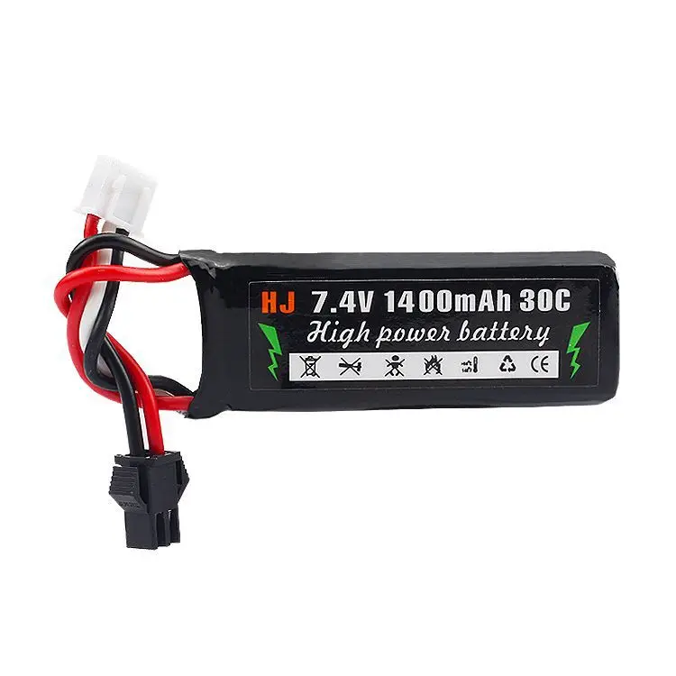 HJ Power RC Lipo батарея 7 4 V 1400MAH 30C 2S AKKU мини страйкбол пистолет модель|Детали и