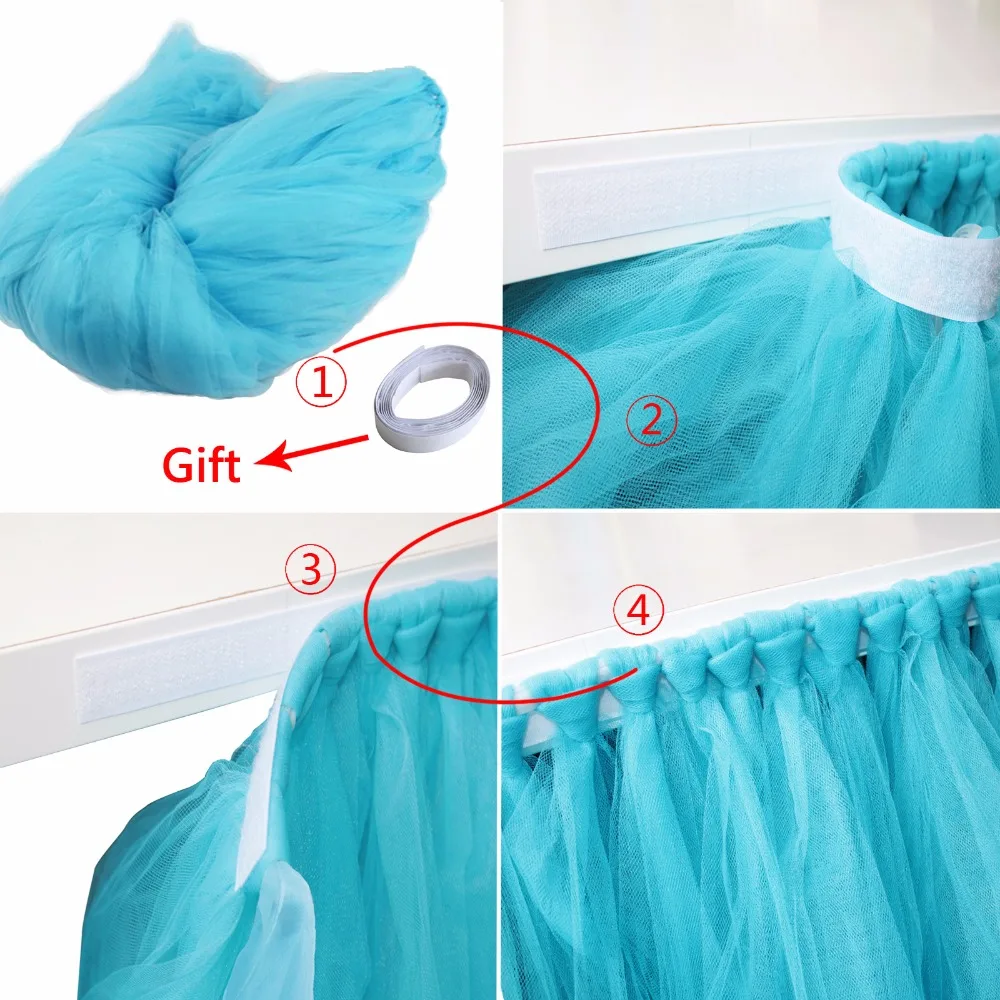 1 шт. Новинка DIY скатерть из тюля, Тюлевая юбка для стола, свадебные украшения, вечерние украшения, Текстиль для дома
