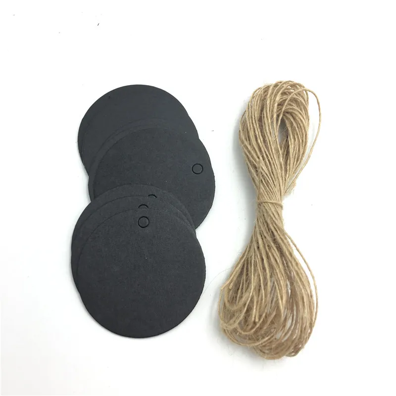 100 шт./лот белые черные коричневые бирки из крафт-бумаги круглые чемоданы заметки