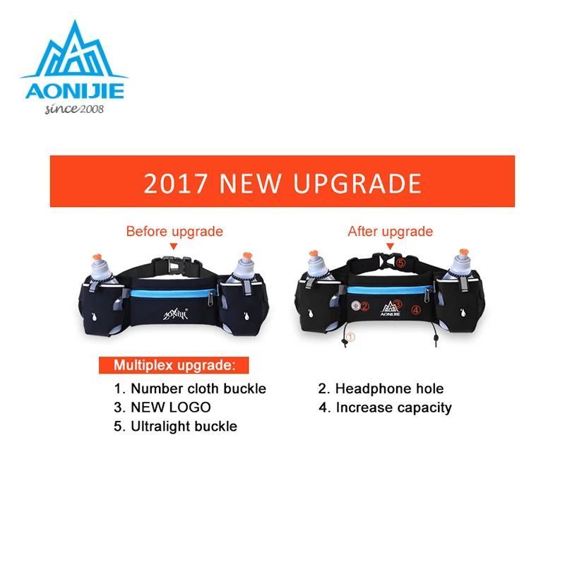 AONIJIE Регулируемые поясные сумки гидратационный ремень держатель для бутылки