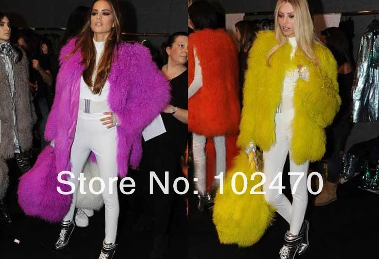 ManyFurs-Free Shipping Genunie100% Mongolian Sheep long Fur Coat Lamb fur Jacket many colors to be choiece size : S-XXL | Женская одежда