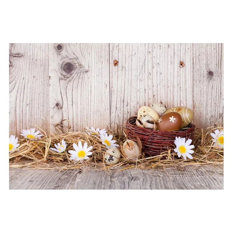 

Thin Vinyl Backdrops for Photography Background for Photo Studio Children Easter Eggs Flowers Basket Hay Photography Backdrops