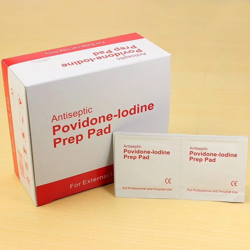 100pcs/box Alcohol Iodine disinfection tablet Pad Swabs Wipes Medical iodine cotton sheet first aid medical Skin Cleanser | Красота и
