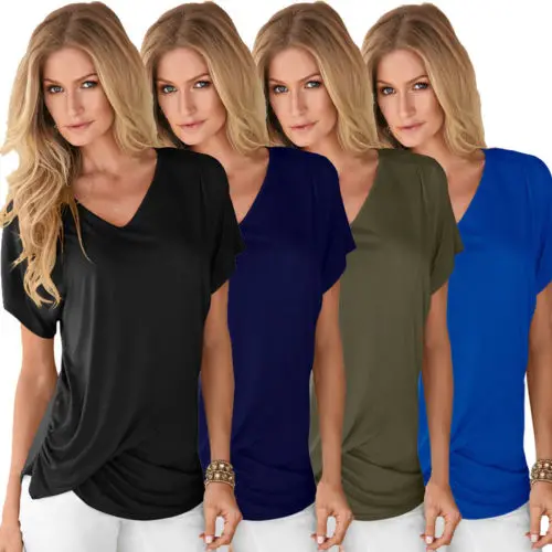 Женская Повседневная шифоновая футболка с коротким рукавом летние топы модная