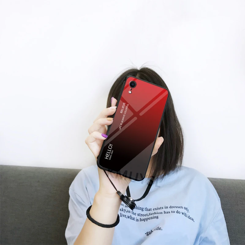 Роскошный стеклянный чехол для телефона для iPhone 11 Pro XR XS Max, градиентный чехол из закаленного стекла для iPhone X 8 7 6 S 6s Plus, чехол