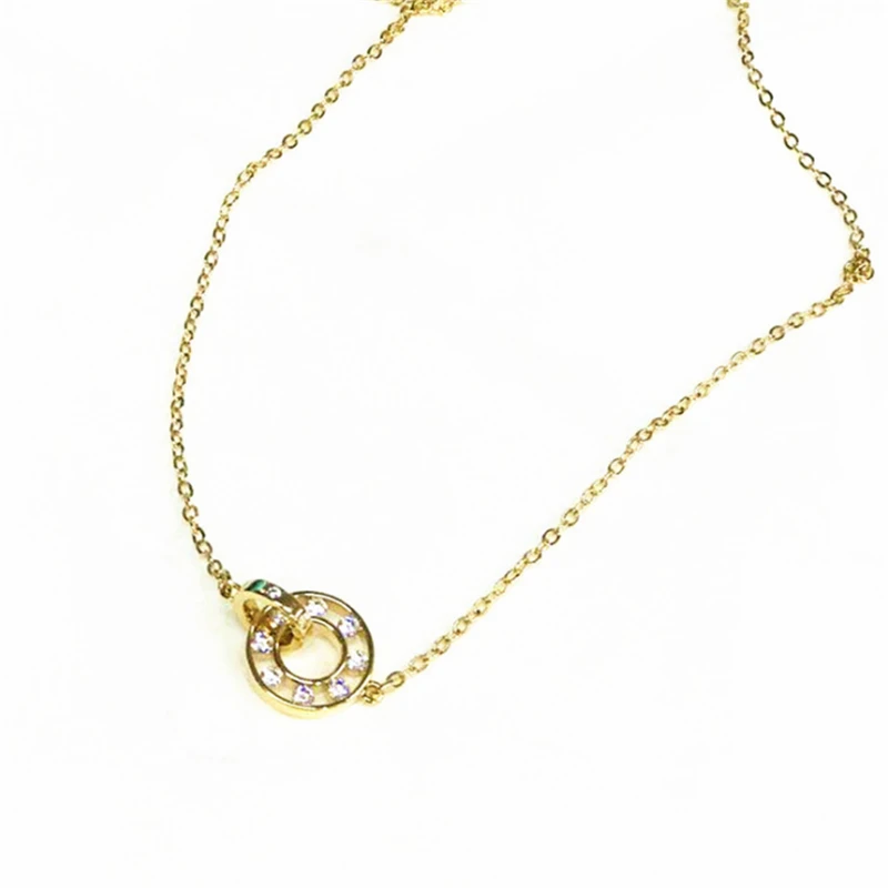 Цепочка Из тибетского серебра и розового золота с двумя круглыми кругами