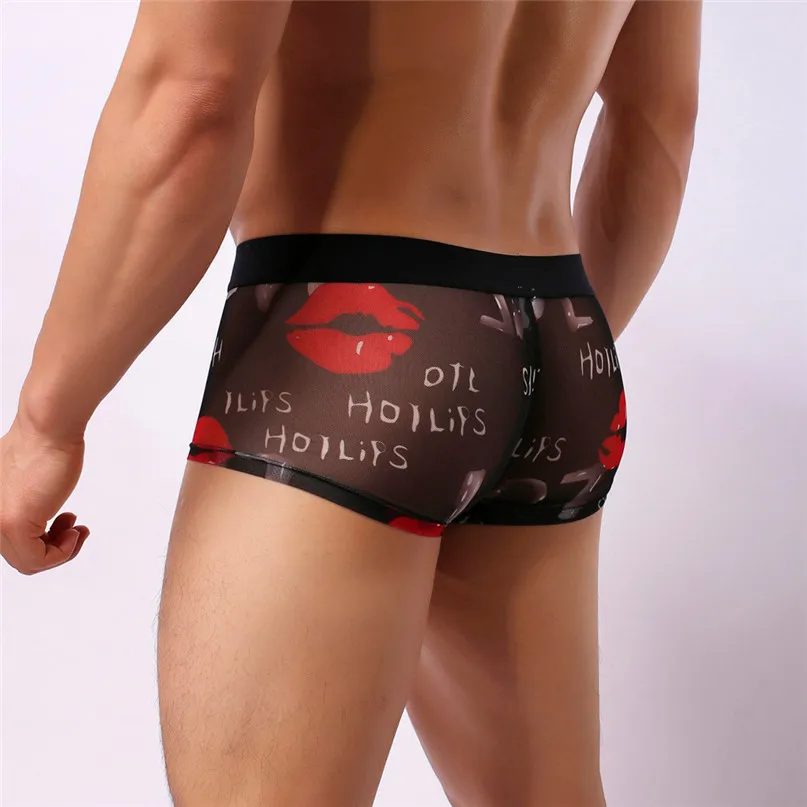 Трусы-боксеры мужские с принтом пикантные плавки нижнее белье шорты мягкие #2h25 |