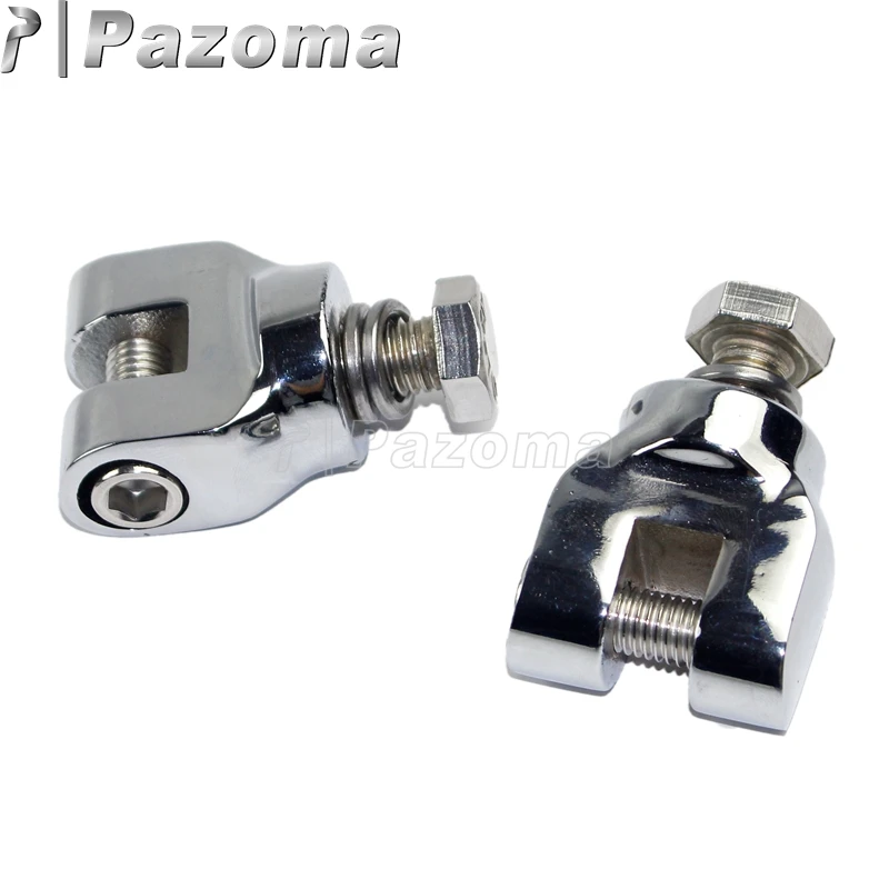 Universal Chrome Motorbike Steel Foot Peg Clevis Mounts Rest Male Mounting for Harley Custom Dyna Cafe Racer Bobber | Автомобили и