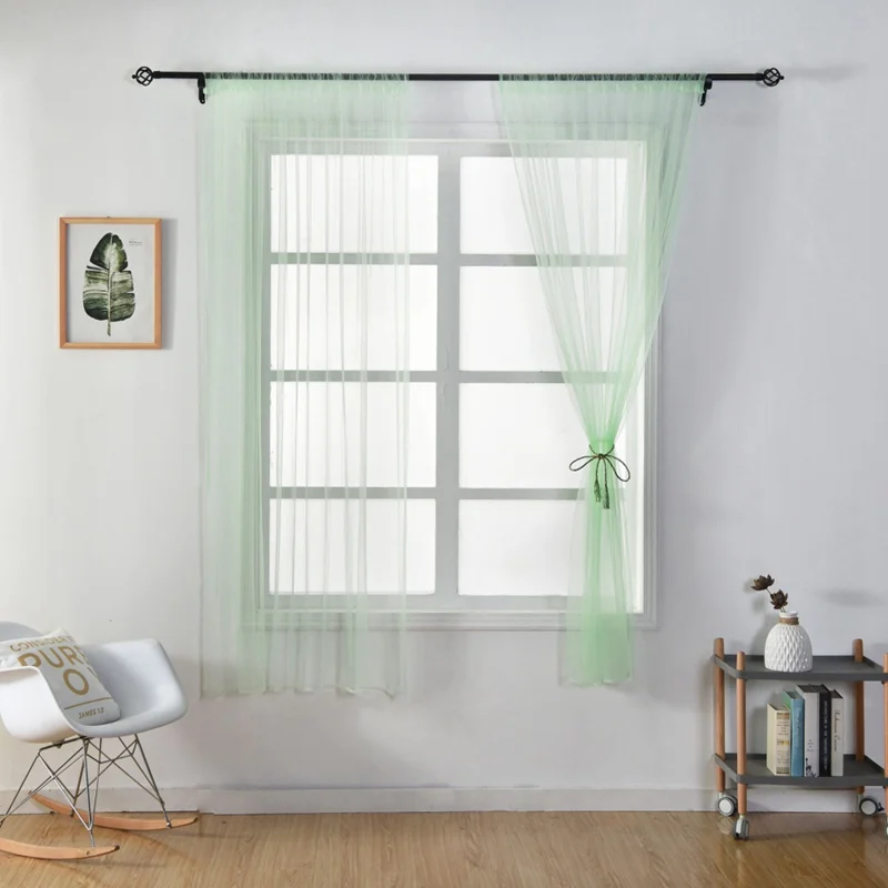 white Window Curtains Screening Solid Door Drape Panel Sheer Tulle For Living Room European and American style | Дом и сад
