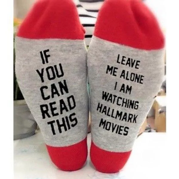 1 пара Hallmark фильмы мягкие носки Рождественская надпись с принтом женские зимние теплые носки подарки NYZ магазин