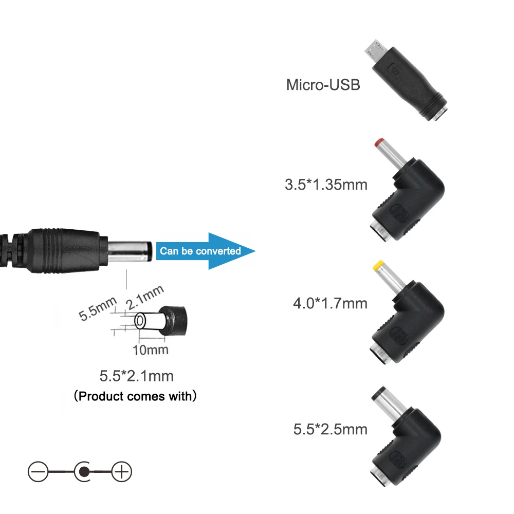 BERLS Universal AC to DC Regulated Transformer Power Adapter Supply Cord Plug Charger 5V 3A(3000mA) 5 different connectors | Обустройство