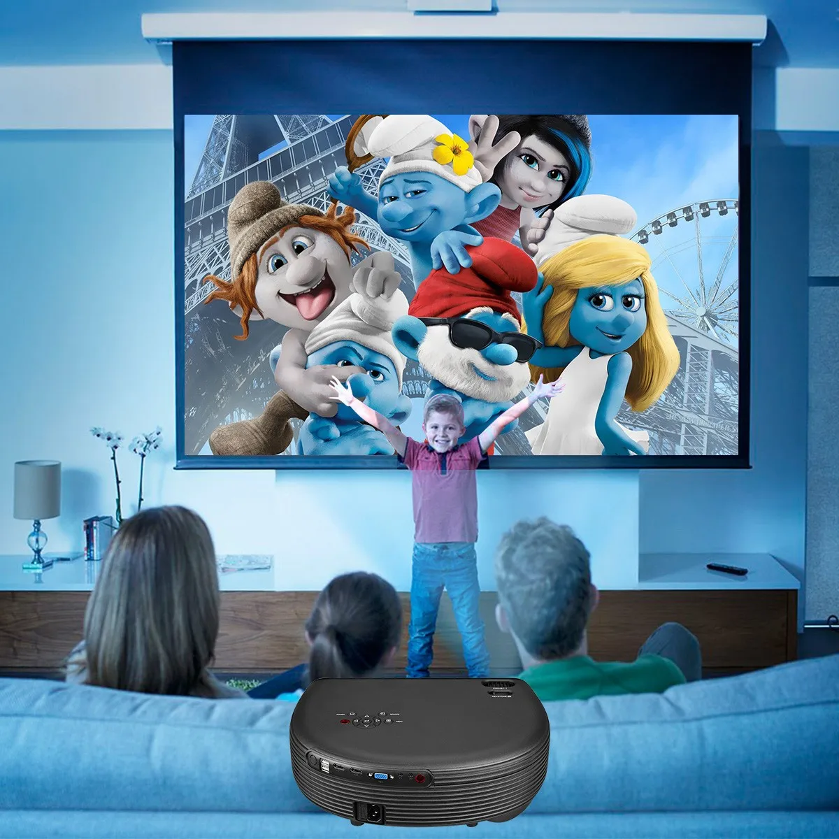 Excelvan CL760 3200 люмен светодиодный видеопроектор 1280x800 1080 P HD фильм для ноутбука Xbox USB микрофон для смартфона tv Box EU Plug