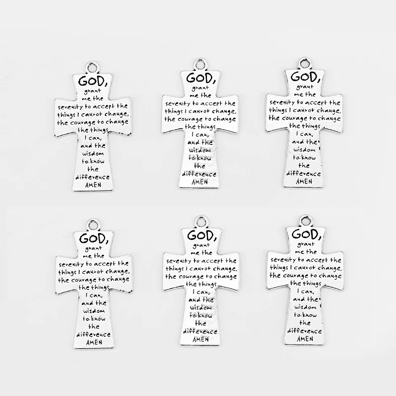 5 шт. с вырезанными словами Крест большой амулет кулон для ожерелья Серьги DIY