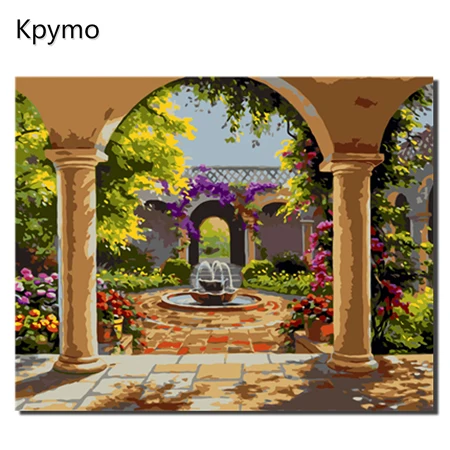 VA-0223 Kpymo DIY картина маслом в рамке, пейзаж по номерам, картины на холсте для гостиной, настенная живопись, домашний декор VA-0460 - Цвет: VA-0223