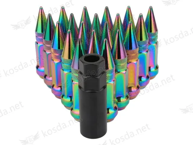 20 штук 1,5 стальные Нео хромированные колесные гайки с шипами M12 x 1,25 универсальные колесные болты и гайки шипованные колесные гайки