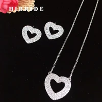 hibride new romantic heart design girl jewelry set women party jewelry small link necklace stud earring jewelry n 646