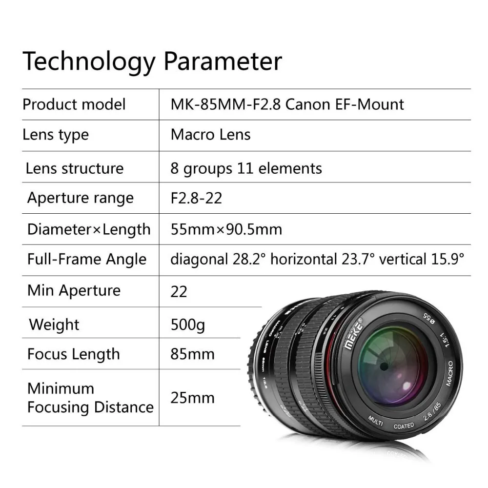 

MK 85mm f2.8 Manual Focus Full Frame lens for Canon DSLR Cameras 5D/5D4/6D/6D2/60D/70D/80D/200D/700D/750D/800D/1100D/1300D/1500D