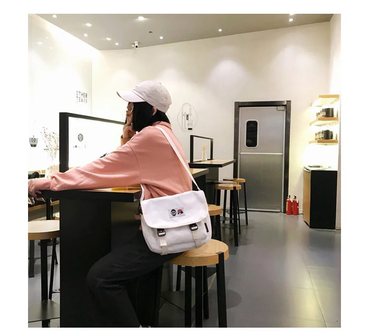 Парусная Сумка Женская Студенческая Корейская Harajuku сумка на плечо ретро сумка почтальона японская мягкая мультяшная сумка почтальонка