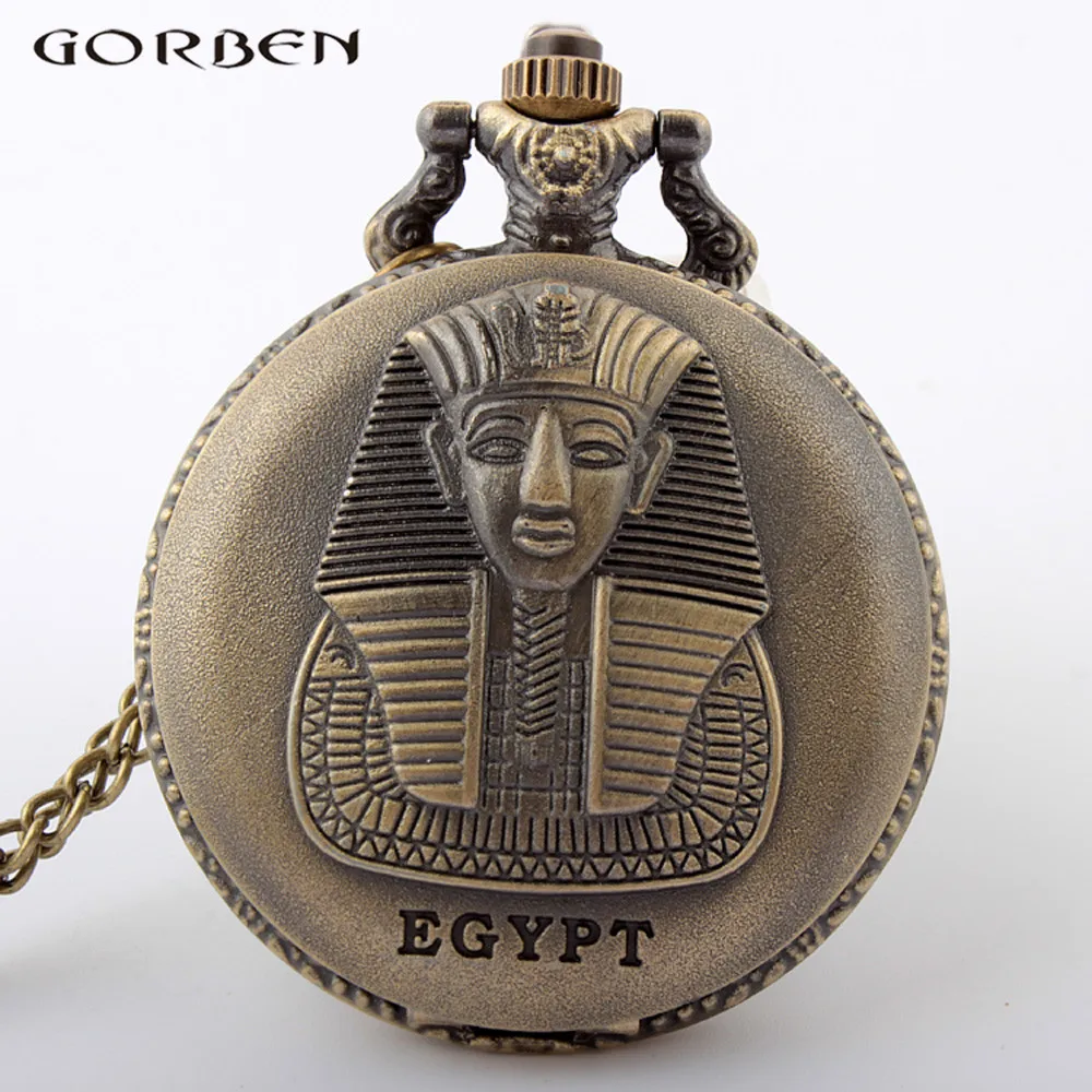 Египетский фараон кварцевые карманные часы ретро стиль для мужчин и женщин