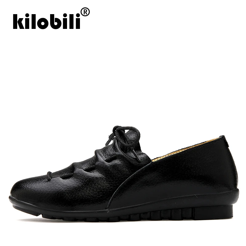 Kilobili/2019 г. Весенняя женская обувь из натуральной кожи Балетки без застежки на
