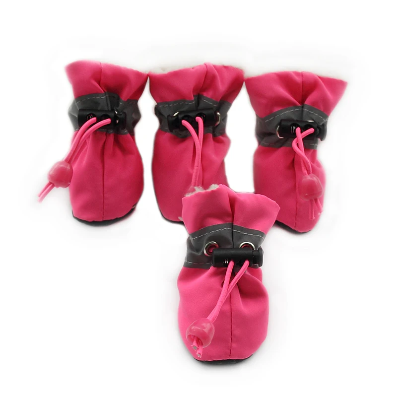 rose red Armi store/зимняя домашняя теплая обувь для собак; Водонепроницаемая нескользящая обувь для домашних животных; носки для кошек и собак; 6151017; носки для щенков; 7 размеров - Цвет: rose red