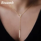 Btuamb горячие продажи полосой круглые золотые ожерелья и подвески серебряного цвета ключицы ожерелья цепи для женщин ювелирные изделия Colares