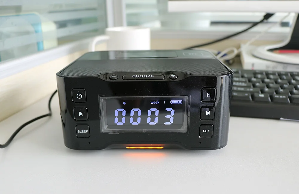 Bluetooth динамик NFC двойной будильник зарядная док-станция для iPhone Micro USB Android с fm-радио