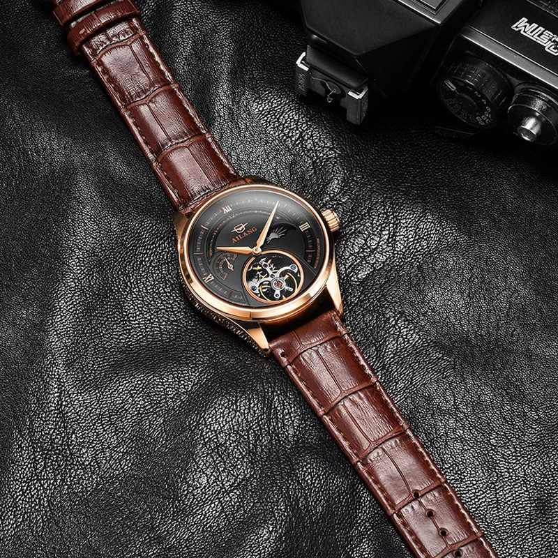 AILANG 2019 Топ бренд роскошные мужские механические часы Tourbillon автоматические