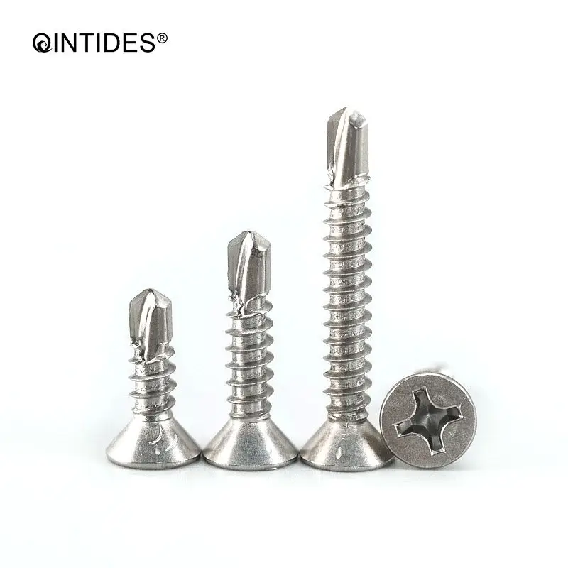 Qintides ST3.5 ST4.2 ST4.8 ST5.5 ST6.3 саморезные винты с потайной головкой и крестообразным самонарезающие винты винт из нержавеющей стали