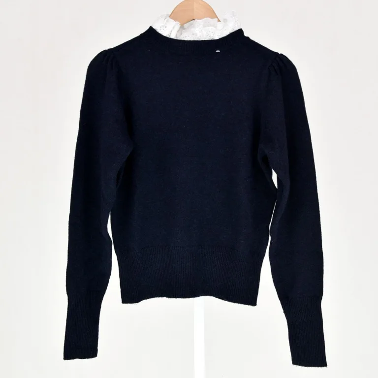 

Sweater Women 2018 Knitting Shirt Sweet Petal Collar Wool Sweater Female Knitting Top Women