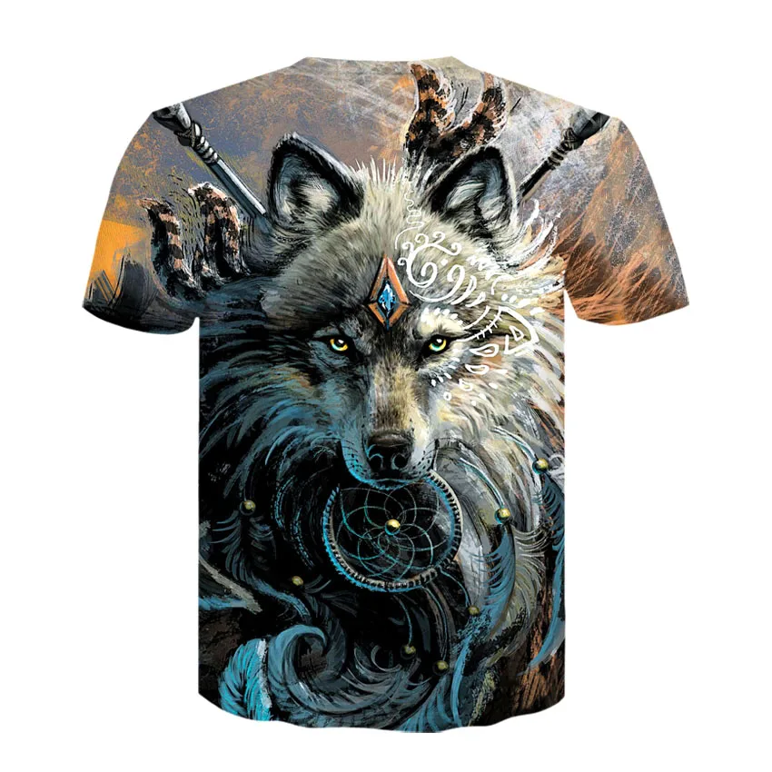 Новинка 2018 Harajuku Wolf 3D принт крутая футболка для мужчин и женщин короткий рукав