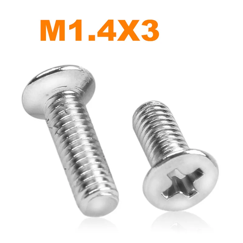 

1000pcs/lot M1.4*3 KM Countersunk / flat head philips micro machine screw nickel plated or black zinc